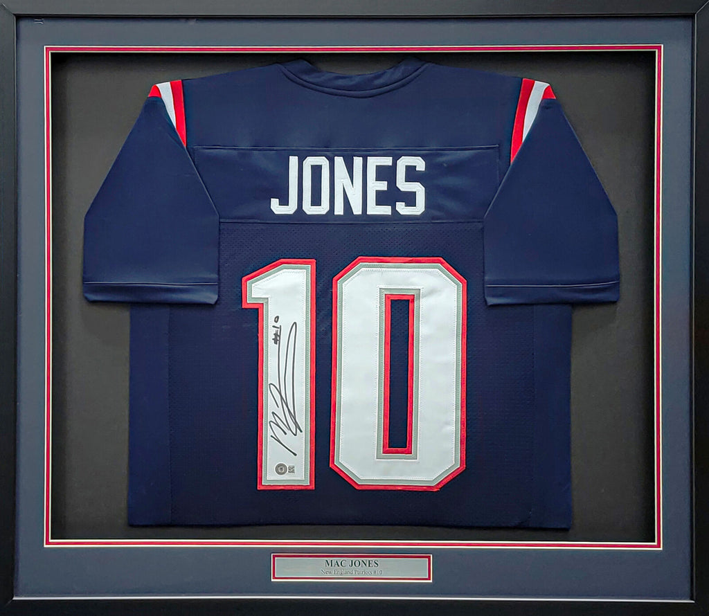 Mac Jones Autographed New England Patriots Signed Nike Limited Blue  Football Jersey Fanatics Authentic COA
