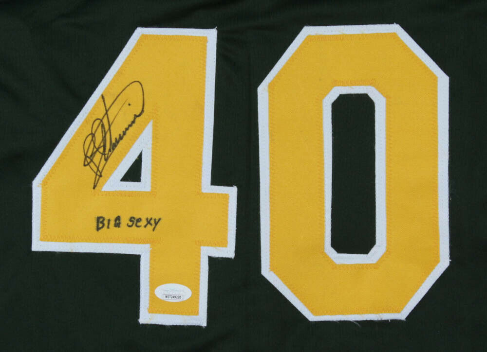 Oakland A's Jose Canseco Autographed Inscribed 40/40 Jersey Jsa Coa