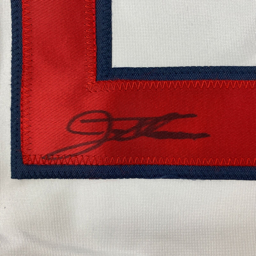 Framed Autographed/Signed Jim Thome 33x42 Cleveland White Baseball