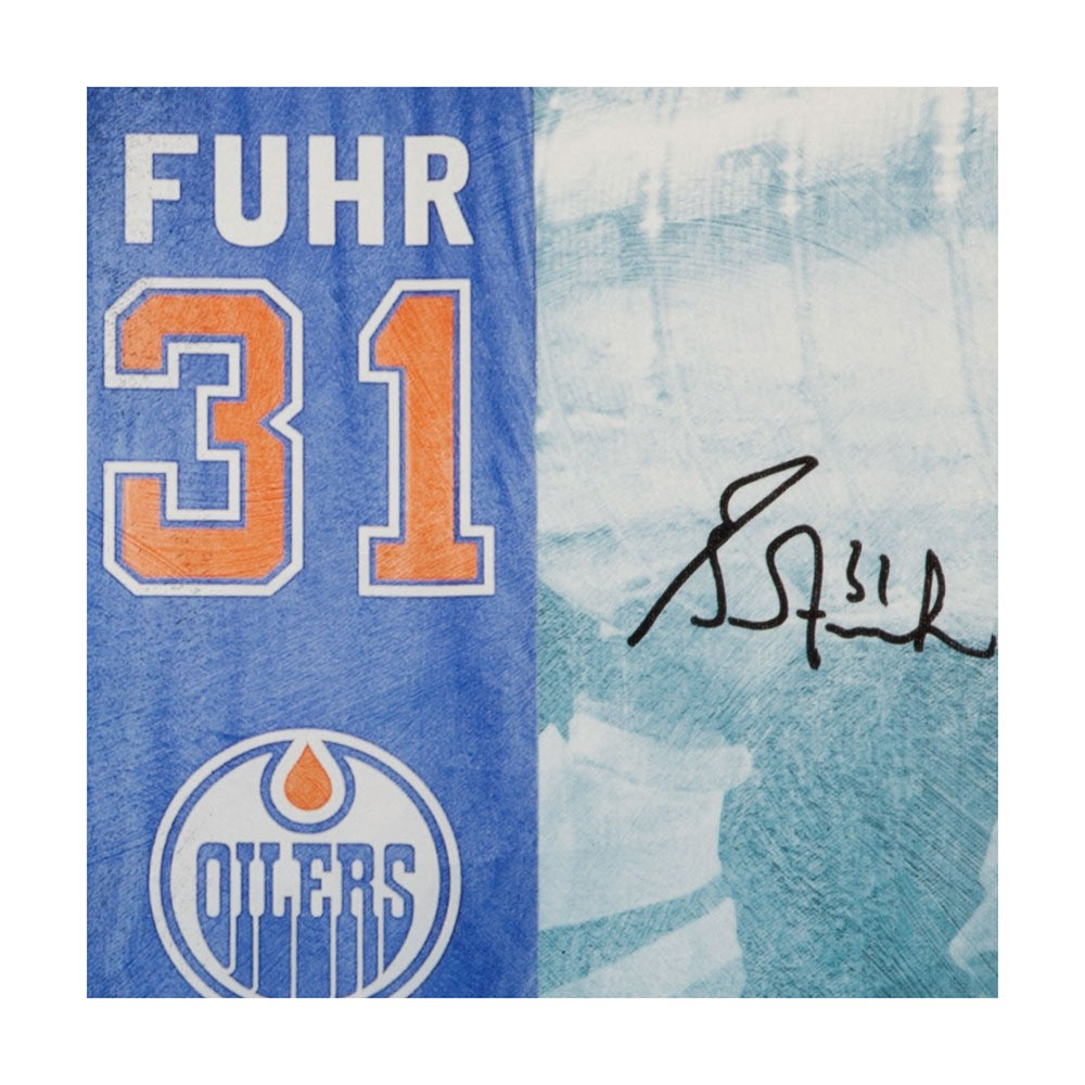 WAYNE GRETZKY, PAUL COFFEY and GRANT FUHR Autographed 36 x 18 “Outstanding  Oilers”Inscribed Photo UDA LE 50