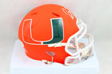 Ray Lewis Signed Miami Hurricanes AMP Speed Mini Helmet- Beckett W Auth *Front