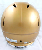 Chase Claypool Autographed Notre Dame F/S Speed Helmet-Beckett W Hologram *Blue