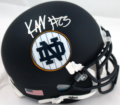 Kyren Williams Autographed Notre Dame Schutt Blue Alt. Mini Helmet-BeckettW Holo