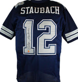 Roger Staubach Autographed Blue/Grey Pro Style Jersey-Beckett W Hologram *Black