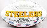 Rocky Bleier Signed Pittsburgh Steelers Logo Football w/SB Champs-Beckett W Holo