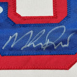 FRAMED Autographed/Signed MIKE RICHTER 33x42 New York White Jersey PSA/DNA COA