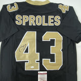 Autographed/Signed DARREN SPROLES New Orleans Black Football Jersey JSA COA