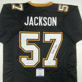 Autographed/Signed RICKEY JACKSON New Orleans Black Jersey Beckett BAS COA Auto