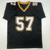 Autographed/Signed RICKEY JACKSON New Orleans Black Jersey Beckett BAS COA Auto