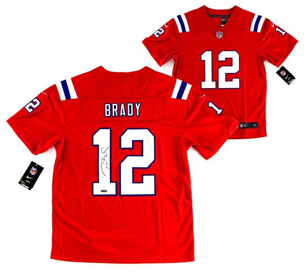 Tom Brady Signed New England Patriots Nike Limited Red Jersey