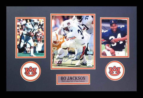 Bo Jackson Signed Auburn Tigers Framed 8x10 NCAA Photo - White Jersey