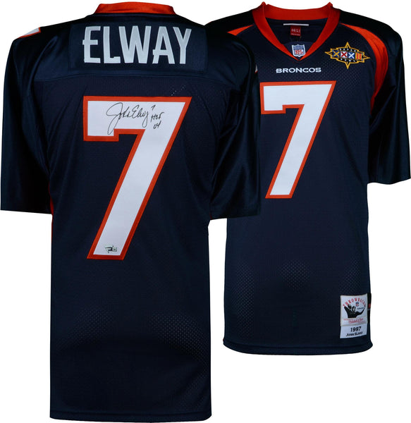 John Elway Autographed & Framed Orange Broncos Jersey Auto Beckett COA