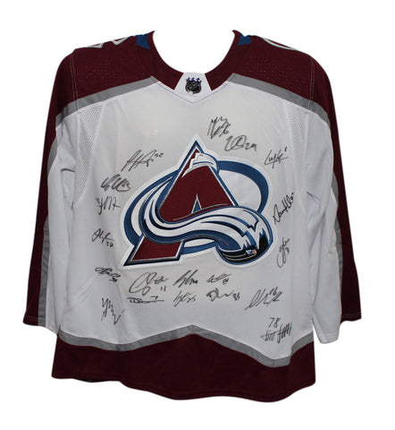 2022 Colorado Avalanche Team Signed Adidas White 54 Jersey 19 Sigs FAN 37796