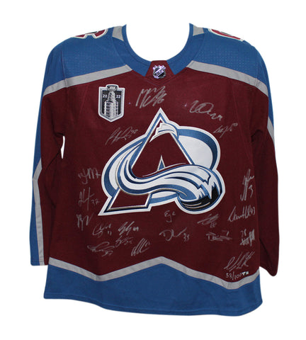 Colorado Avalanche Team Signed Burgandy Adidas 54 Jersey 20 Sigs FAN 37470