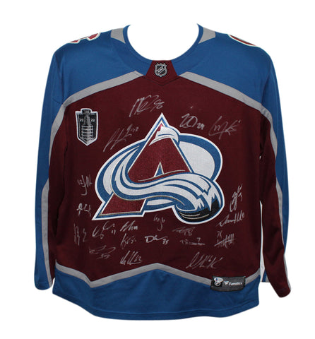 Colorado Avalanche Team Signed Burgandy Fanatics XL Jersey 20 Sigs BAS 37473