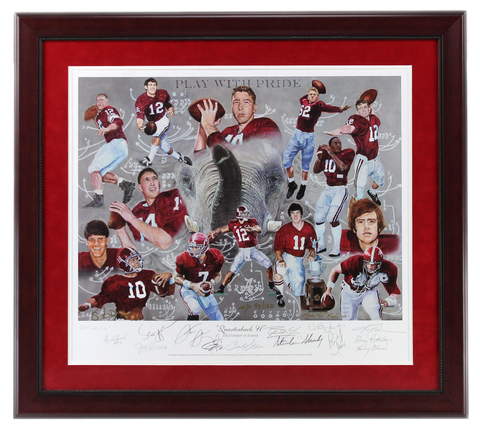 Alabama Crimson Tide Signed "Quarterback U" Framed Print - Featuring Stabler, Starr, Croyle & Todd