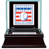 Baseball Hall of Fame Logo Background Glass Baseball Case