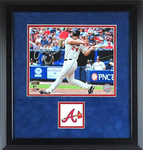 Evan Gattis Autographed/Signed Atlanta Braves Framed 8x10 MLB Action Photo with "El Oso Blanco" Inscription