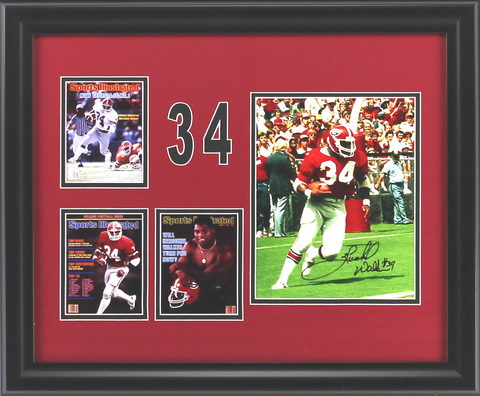 Herschel Walker Signed Georgia Bulldogs 23x19 Framed 8x10 Photo with Red Matting