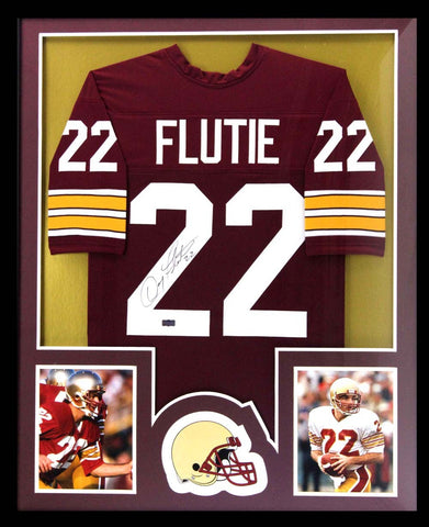 Doug Flutie Signed Boston College Eagles Framed Custom Maroon Jersey