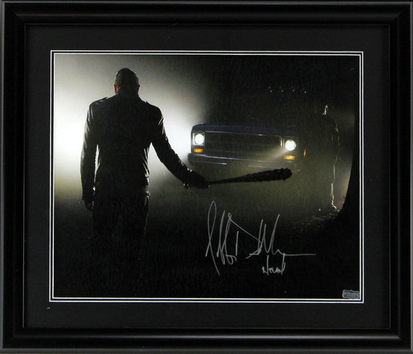 Jeffrey Dean Morgan Signed The Walking Dead Framed 16x20 Photo Silhouette With "Negan" Inscription