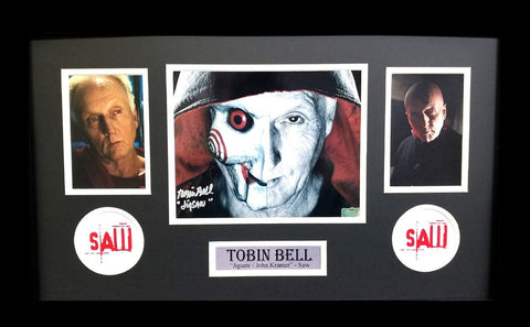 Tobin Bell Signed Saw Movie Framed 8x10 Photo With "Jigsaw" Inscription