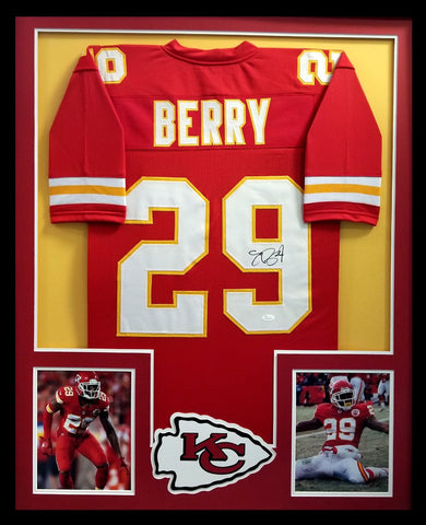 Eric Berry Signed Kansas City Chiefs Framed Red Custom Jersey