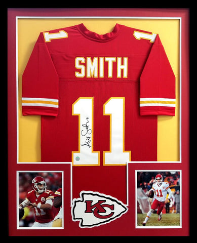 Alex Smith Signed Kansas City Chiefs Framed Red Custom Jersey