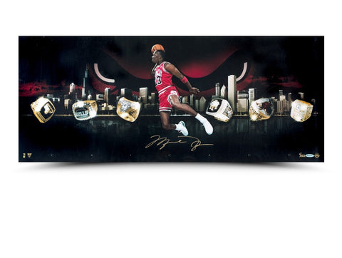 Michael Jordan Autographed City of Rings Photo