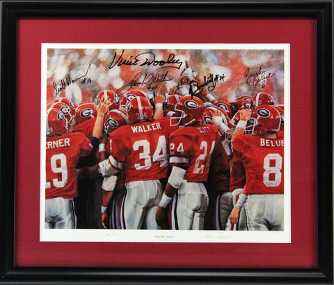 Georgia Bulldogs Multi-Signed Framed Glory Days Limited Edition Of 1000 Print With 5 Signatures