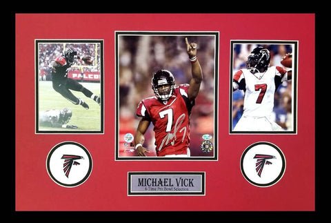 Michael Vick Signed Atlanta Falcons Framed 8x10 NFL Photo