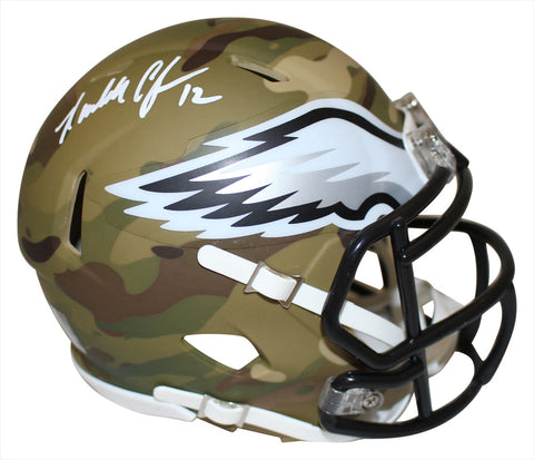 Randall Cunningham Signed Philadelphia Eagles Camo Mini Helmet BAS 38876