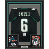 FRAMED Autographed/Signed DEVONTA SMITH 33x42 Philadelphia Black Jersey BAS COA