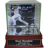 Gary Sanchez Background Glass Single Baseball Case w/ Rookie Stats Nameplate