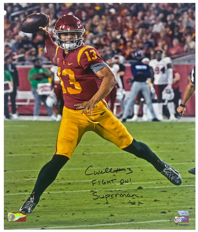 CALEB WILLIAMS Autographed "Fight On" USC Trojans 16" x 20" Photo FANATICS LE 25