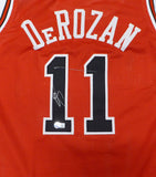 Chicago Bulls DeMar Derozan Autographed Red Jersey Beckett BAS QR #WH117644