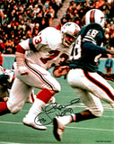 John Hannah Signed New England Patriots Action 8x10 Photo w/HOF'91 - SCHWARTZ