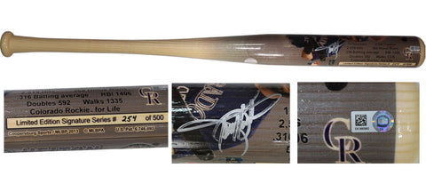 Todd Helton Autographed/Signed Colorado Rockies LE /500 Baseball Bat MLB 49164