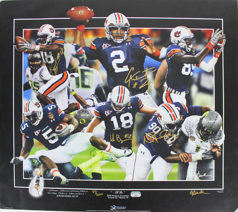 Auburn (4) Newton, Fairley Signed 24x27 Litho LE #619/3000 Fanatics #FA005355