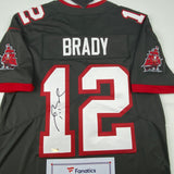 Autographed/Signed Tom Brady Buccaneers Grey Nike LTD Jersey Fanatics COA/LOA