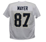 Michael Mayer Signed College Style White XL Jersey Play Like Champion BAS 37438