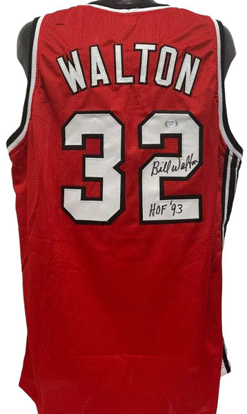 Bill Walton Signed Portland Trail Blazers Jersey Inscription Hall of Fame 1993