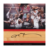 Allen Iverson Autographed NBA Game-Used Floor "The Question" Collage 36 x 24