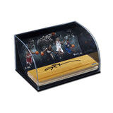 Allen Iverson Autographed NBA Game-Used Floor With "Progression to Greatness" Curve Display