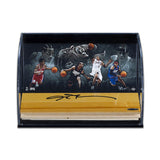 Allen Iverson Autographed NBA Game-Used Floor With "Progression to Greatness" Curve Display