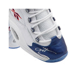 Allen Iverson Autographed Reebok Question Mid Shoes With Blue Toe