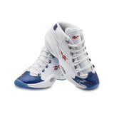 Allen Iverson Autographed Reebok Question Mid Shoes With Blue Toe