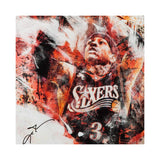 Allen Iverson Autographed "Undaunted" 20 x 30 Canvas