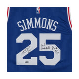 Ben Simmons Autographed & Inscribed 76ers Away Jersey