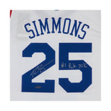 Ben Simmons Autographed & Inscribed 76ers Home Jersey